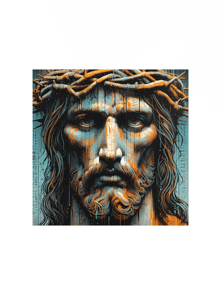 Jesus Christ Crown of Thorns Wall Art | Modern Christ Art Canvas Print for Home & Church Decor product image (1)