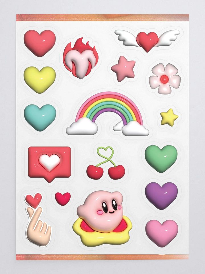 Pink Vibes ~ '3D' Sticker Sheet ♡ product image (1)