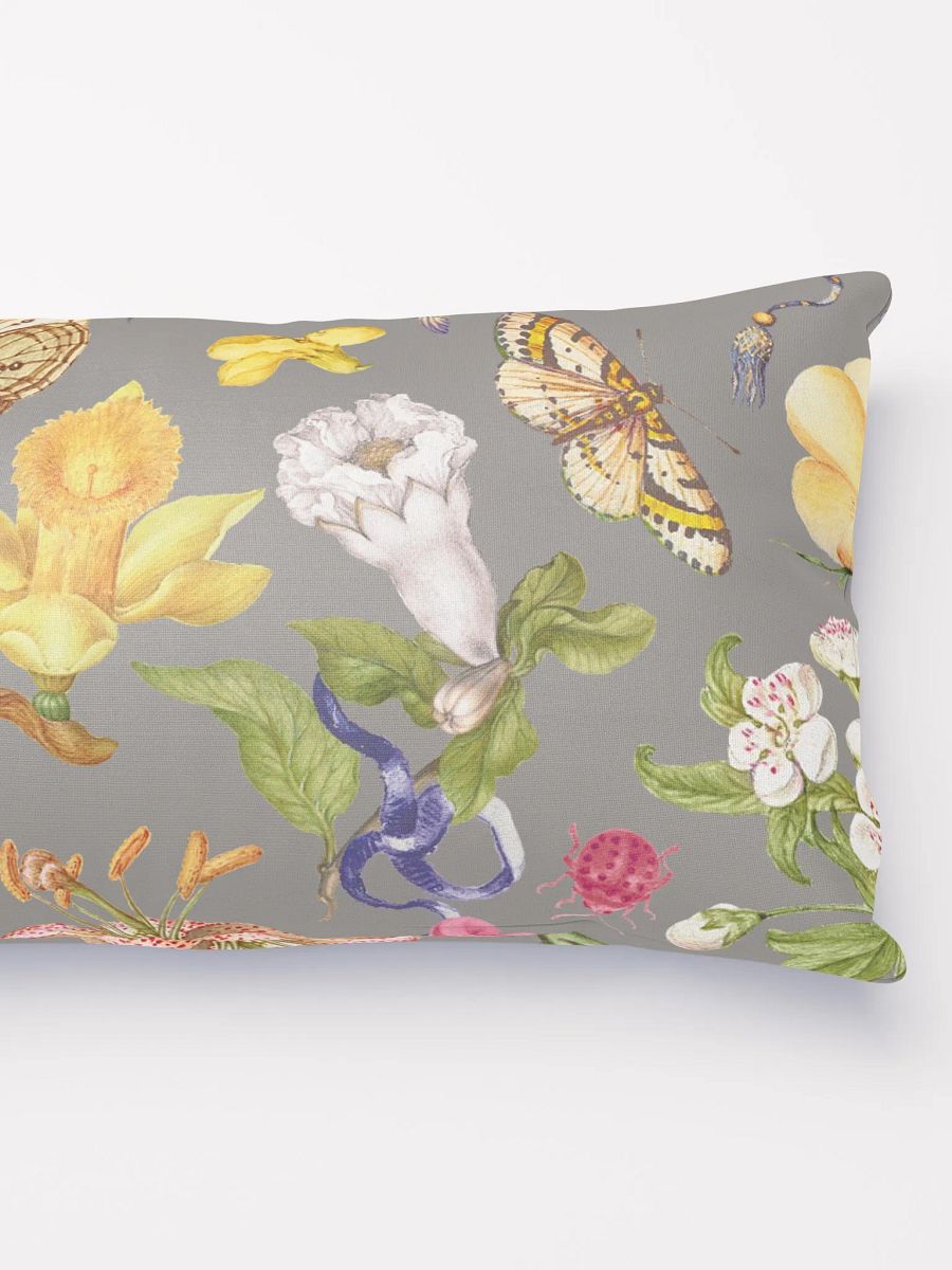 Exotic Blooming Floral Butterfly Grey Pillows product image (3)