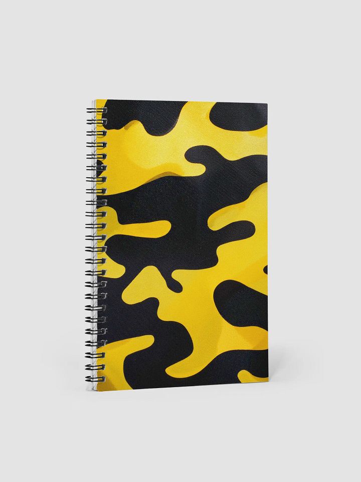 Spiral Notebook black and yellow camo product image (1)