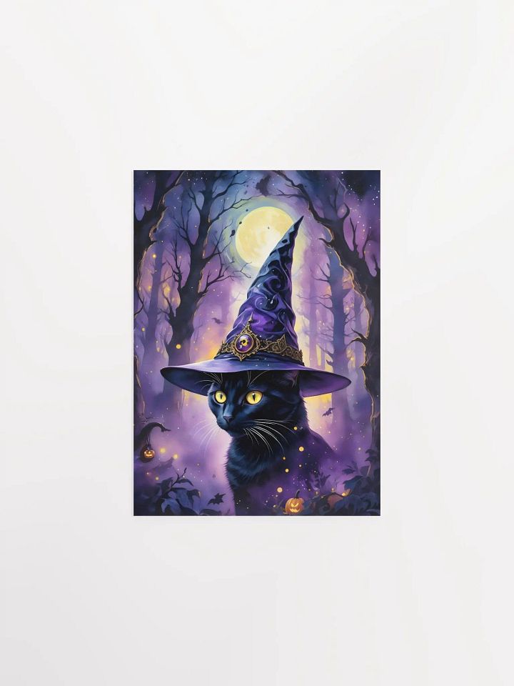 Black Cat In Wizard Hat Poster product image (3)