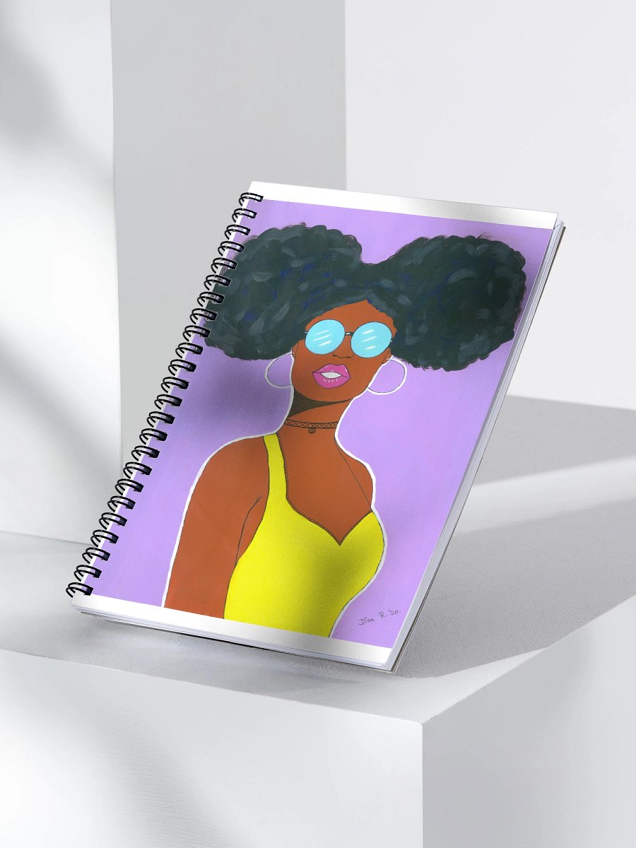 Afro American girl - art by Dina R. (acrylic painting picture) - Spiral Notebook product image (3)