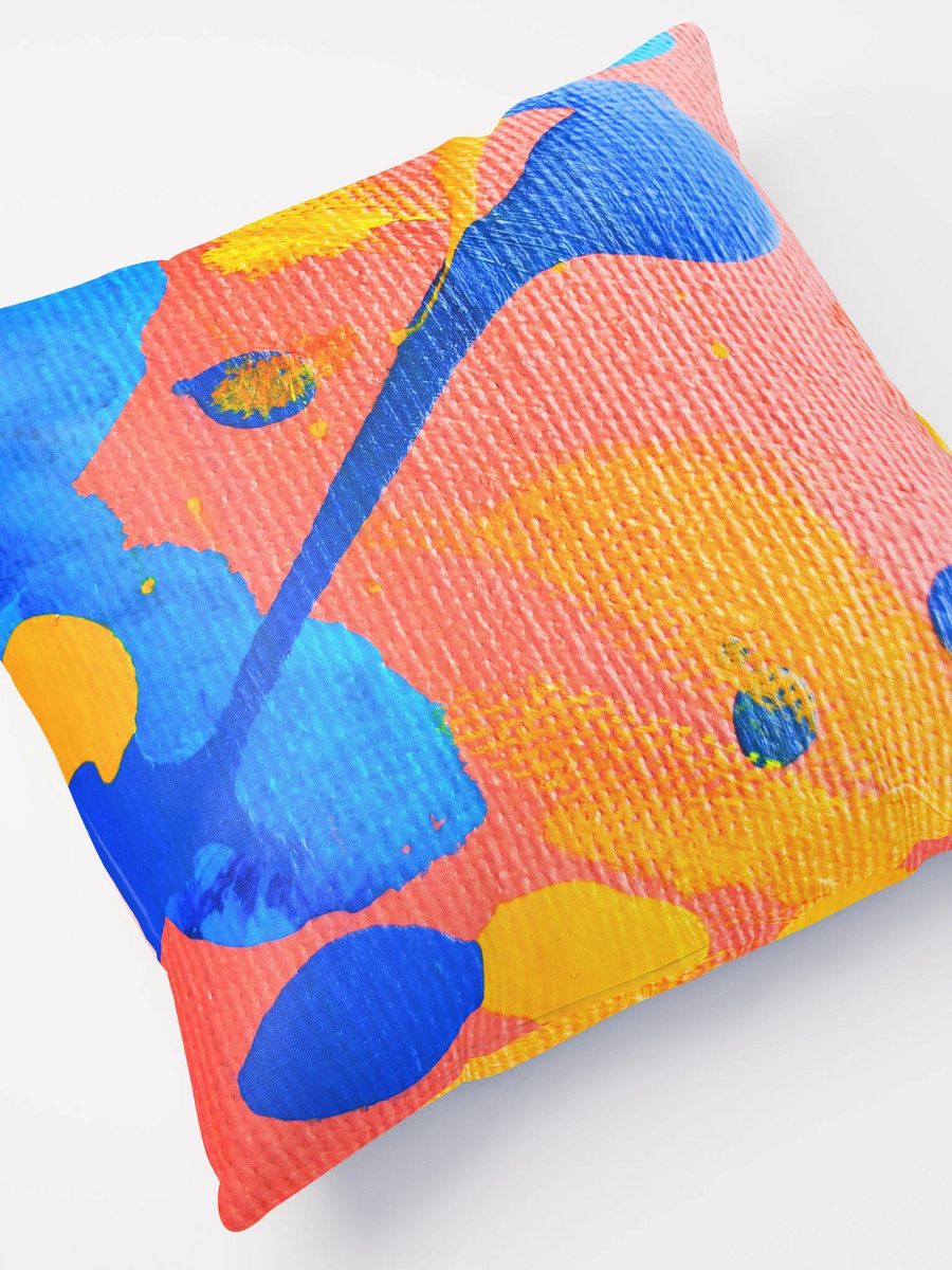 Orange, Blue and Yellow Color Splash Pillow product image (7)