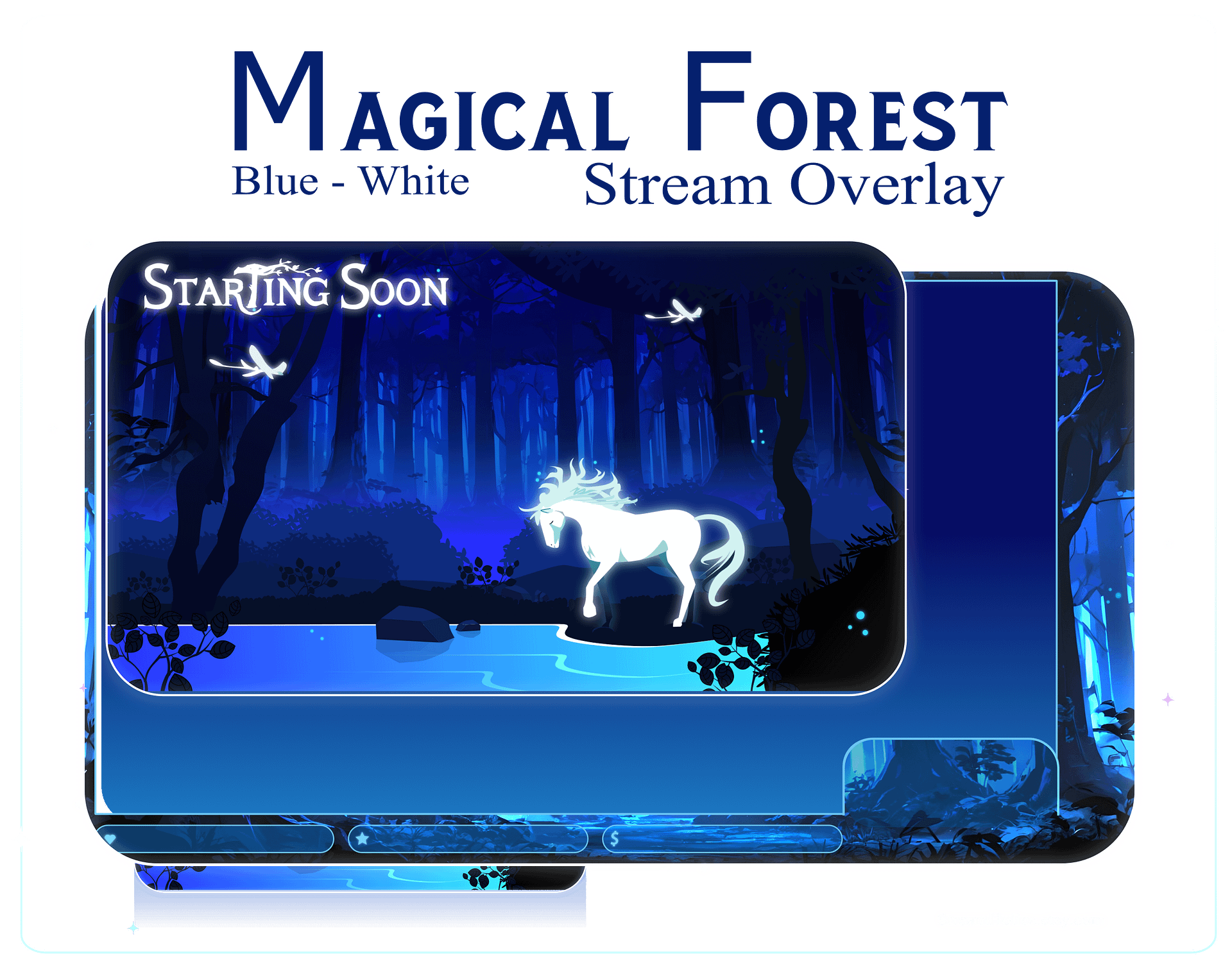 MAGICAL FOREST Stream Overlay Animated Pack, Magical Overlay Animated, Forest Stream Overlay, Horse Stream Overlay Animated, Blue Overlay product image (1)