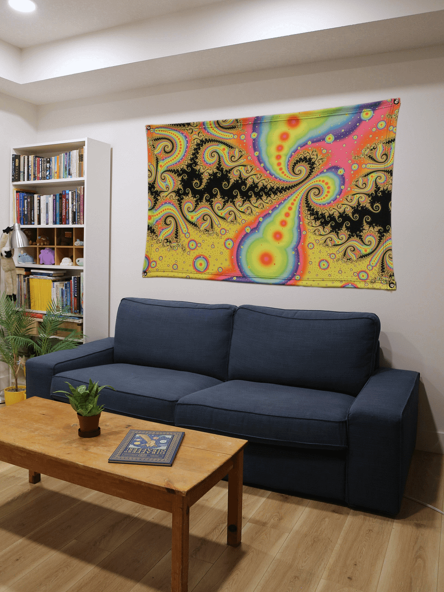 UV fractal tapestry - Pink Lemonade Sunrise product image (5)