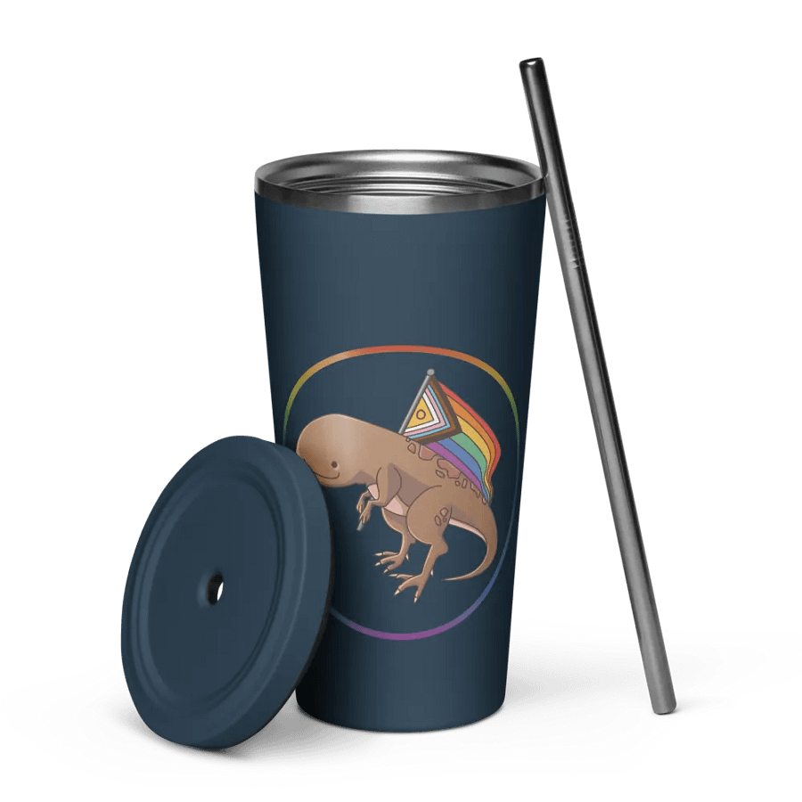 Pride Friend Tumbler w/Straw (Blue) product image (5)