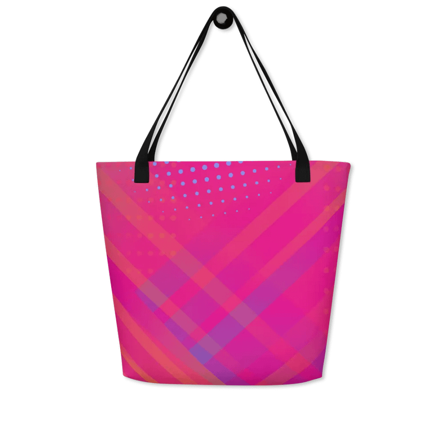 bold pink tote bag geometric design for a striking lady product image (5)