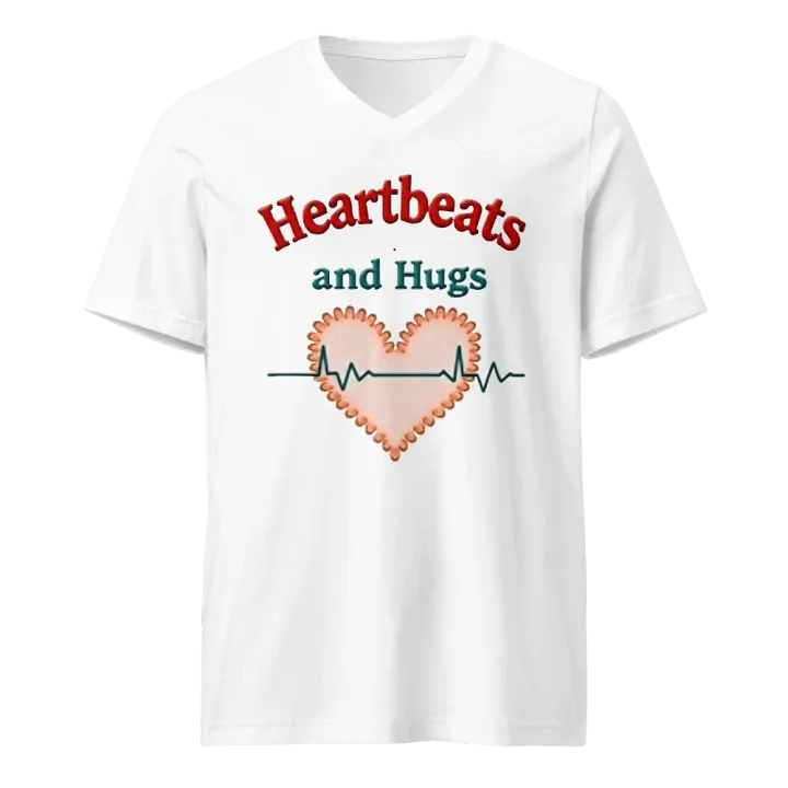 Heartbeats and Hugs V-Neck Tee product image (5)