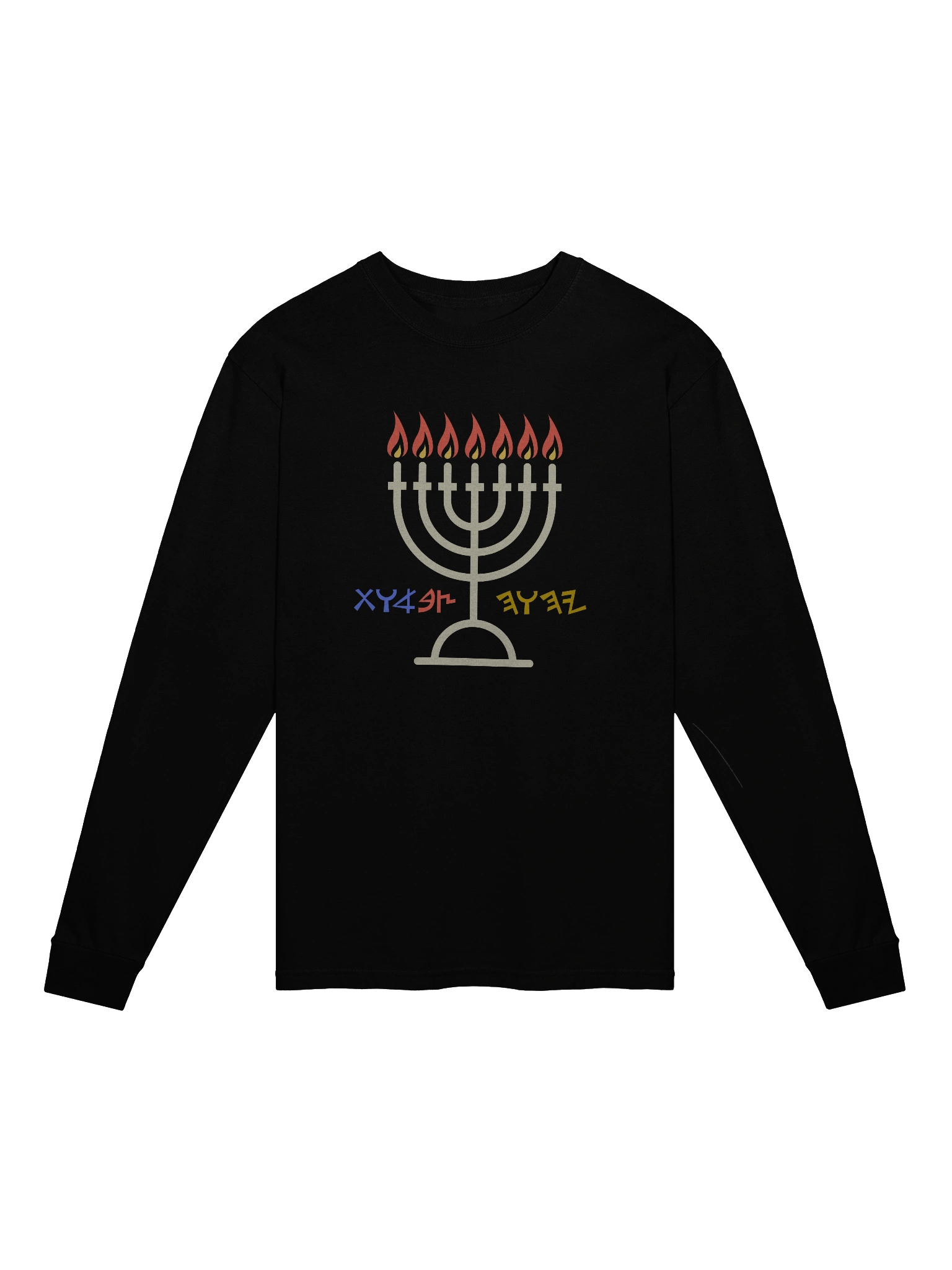 Menorah Long Sleeve TShirt Black product image (1)