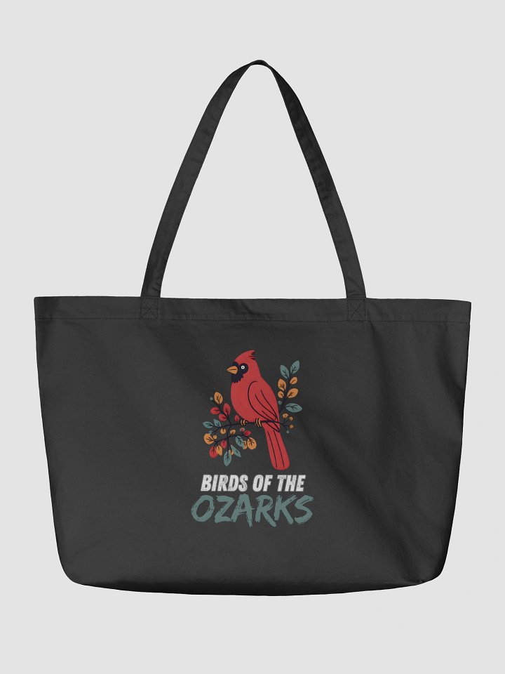 Ozark Birds Organic Tote: Cardinal Bird Edition Black product image (2)
