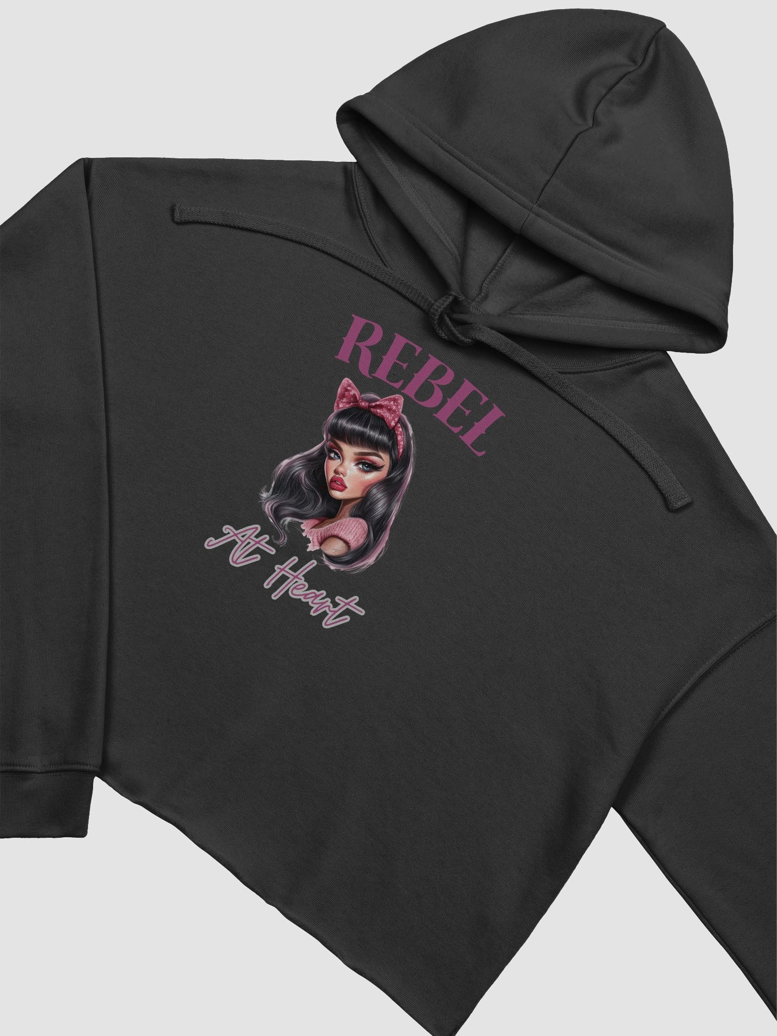 Rebel at Heart Illustrated Crop Hoodie product image (3)
