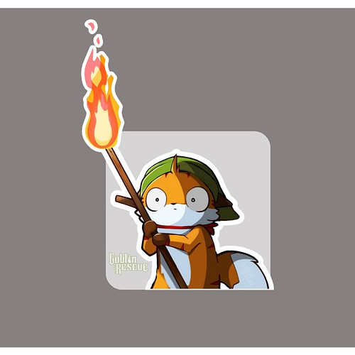 Tots the Fox out on an adventure, relying on his torch to light the way.

I felt inspired to draw this while playing Ocarina ...