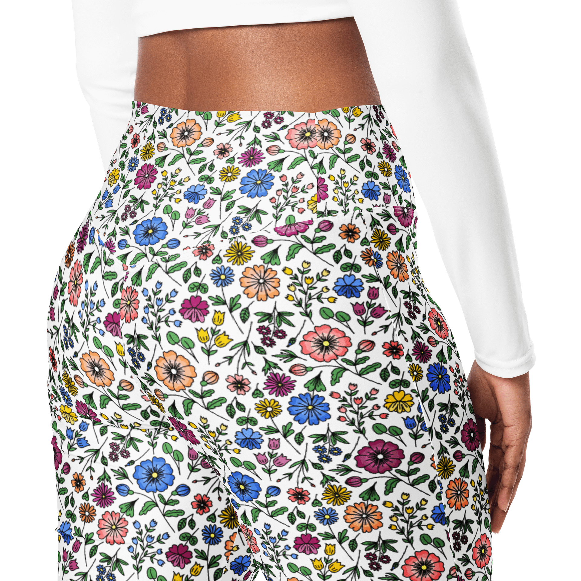 All-Over Print Flare Leggings with Pocket – High-Waisted, Stylish & Comfortable product image (7)
