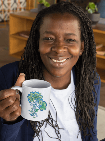 Cool Blue Florals - Mug product image (2)