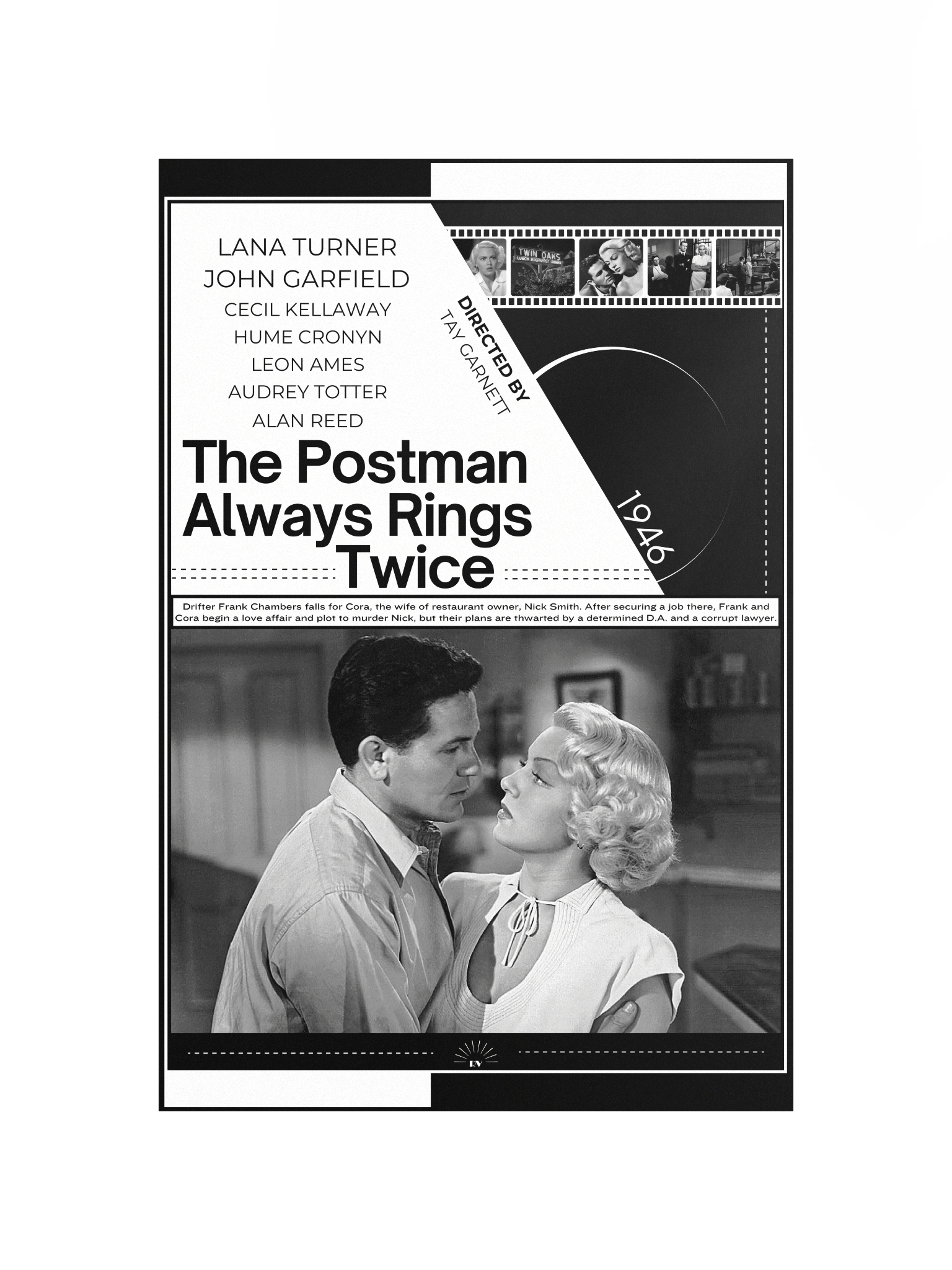 The Postman Always Rings Twice with Lana Turner and John Garfield 1946 | Movie Poster | 12x18 Wall Art product image (4)
