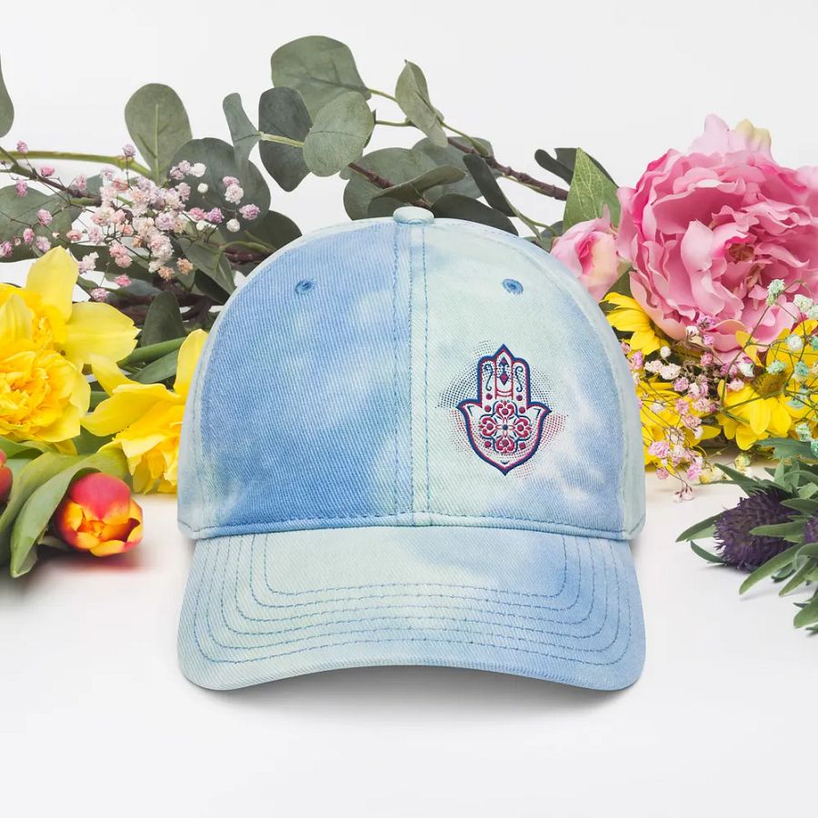 Hamsa Harmony Tie-Dye Dad Hat product image (4)