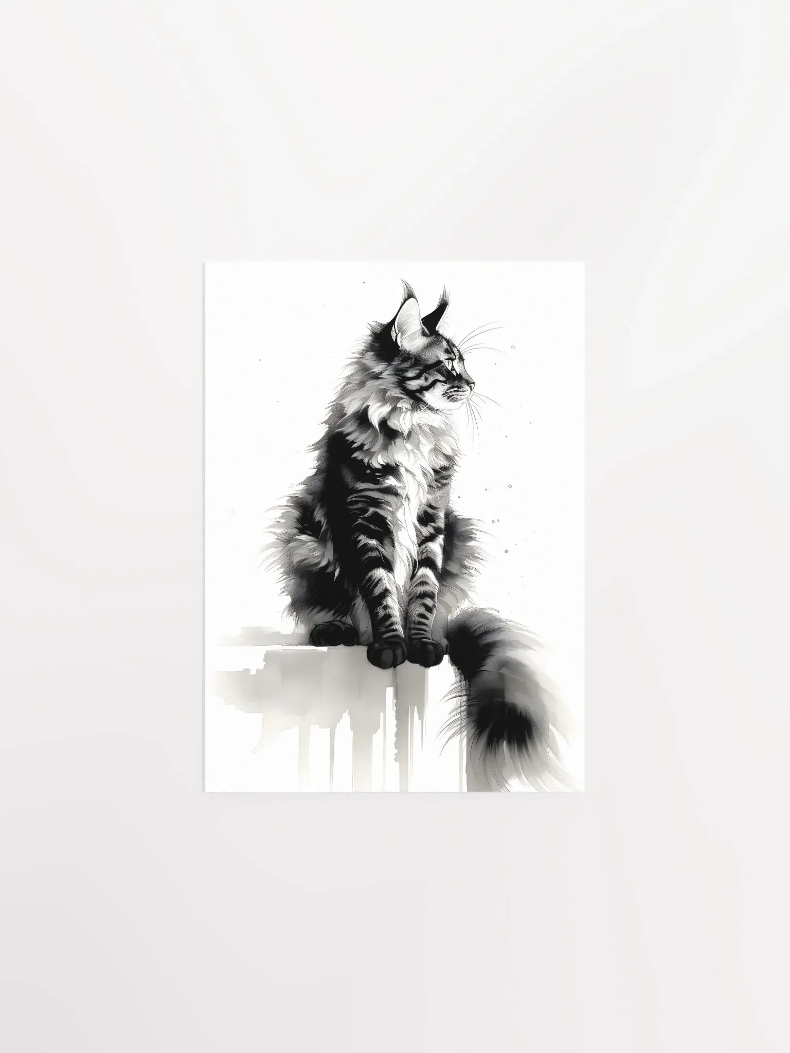 Maine Coon Ink Art Poster – Elegant Cat Print product image (1)