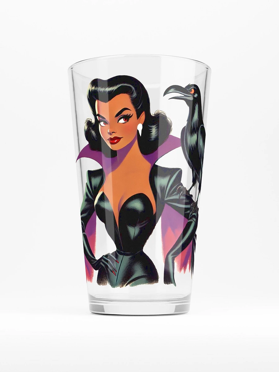 Beautiful Woman with Raven 16 oz Glass product image (1)