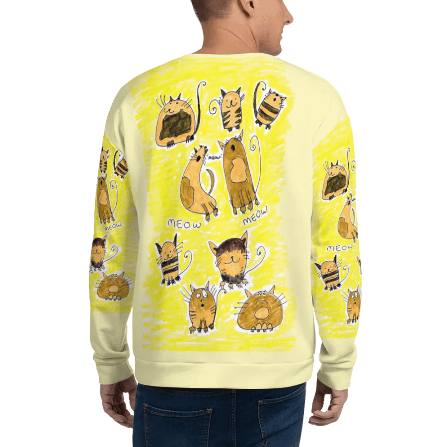 Abstract Doodle Cats Unisex All Over Print Sweatshirt product image (11)