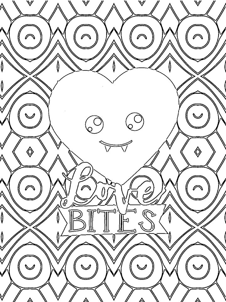 Valentine Quotes Coloring Book for Singles-Cupid Rhymes with Stupid: Funny Anti Celebration Love Slogans to Color product image (2)
