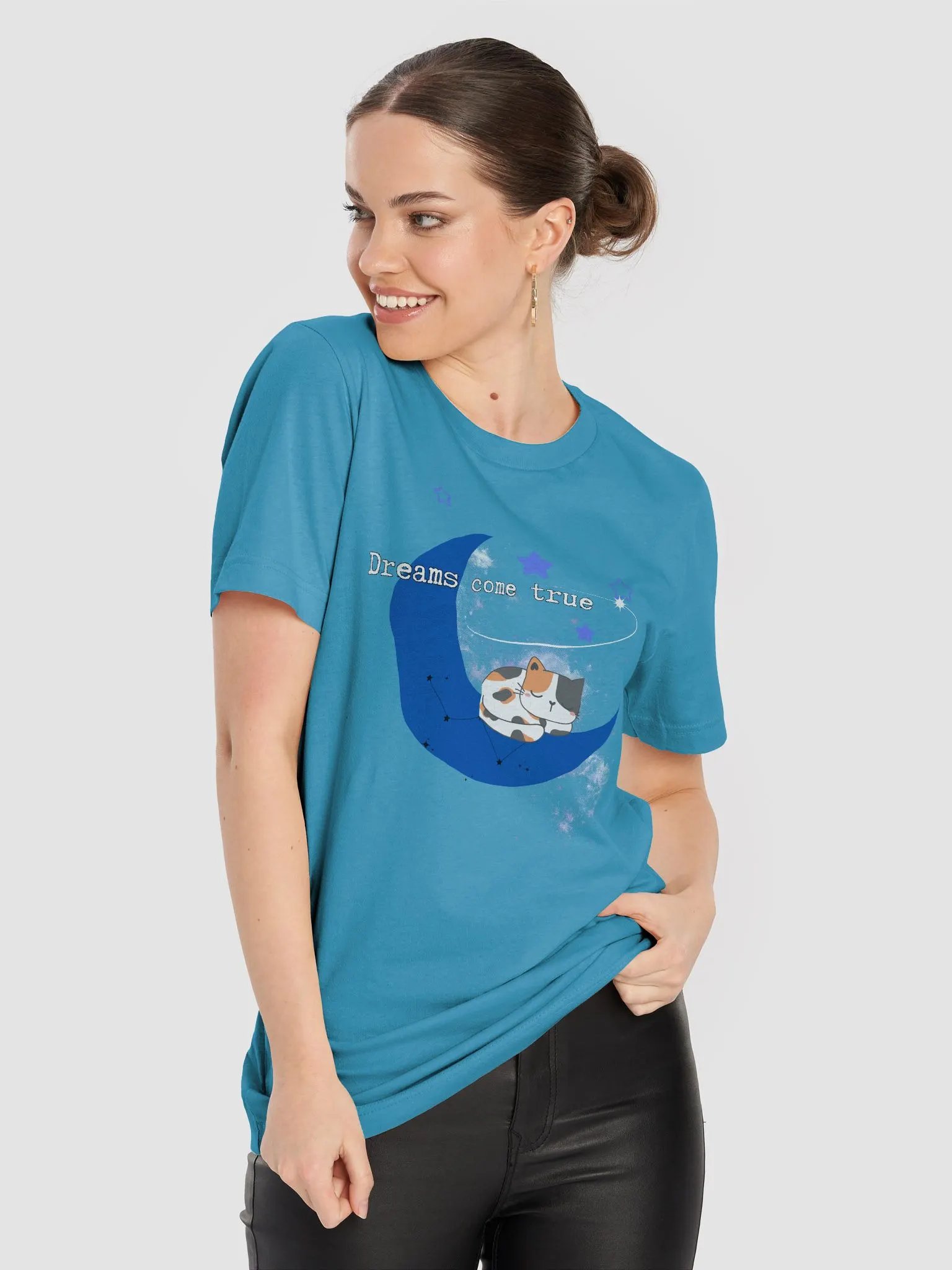Dreamy Cat Crescent Moon Supersoft T-Shirt product image (8)