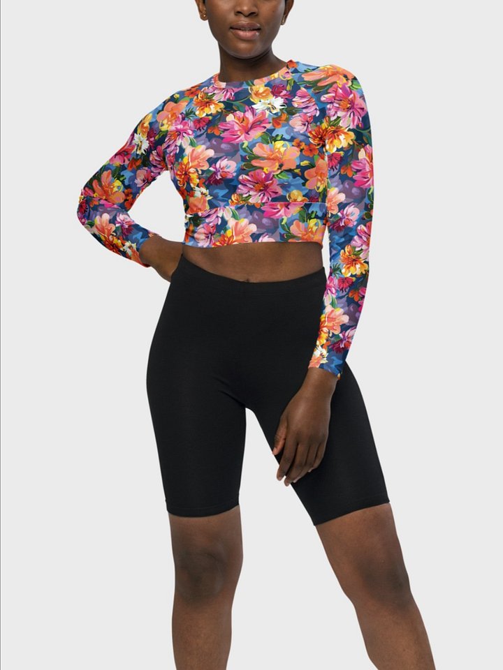 Recycled Crop Top "Bold Abstract Florals" product image (2)