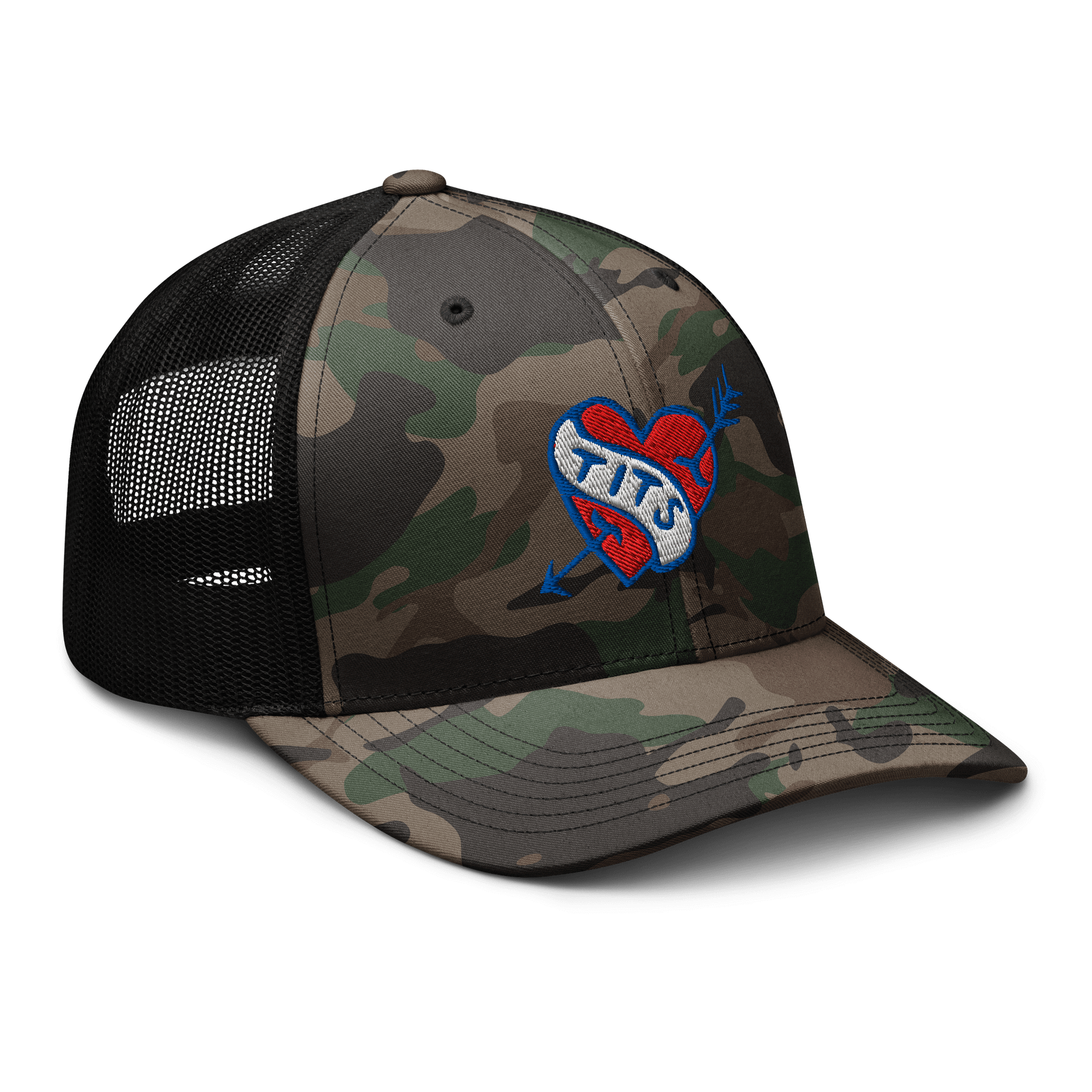 BREAK YOUR HEART Camo Trucker Hat RWB product image (6)