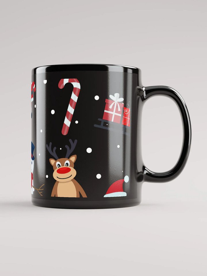 Festive Holiday Delight Black Glossy Mug product image (1)