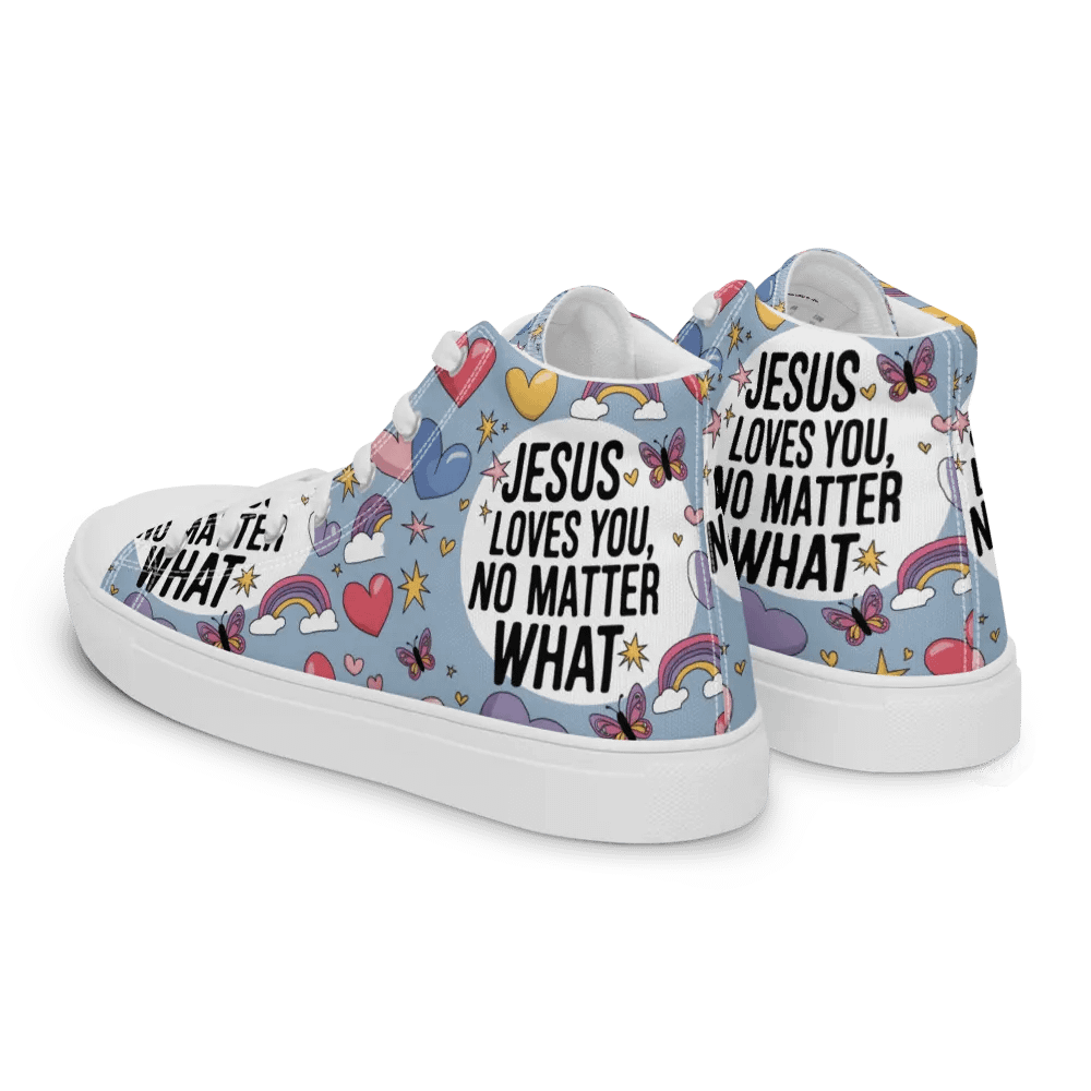 Inspirational Christian High-Top Sneakers – Jesus Loves You product image (8)