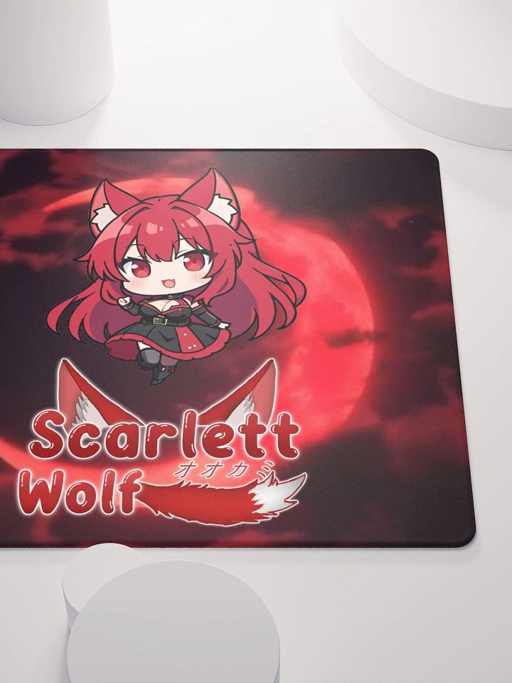 Scarlett Wolf Red Moon Gaming Mouse Pad product image (2)