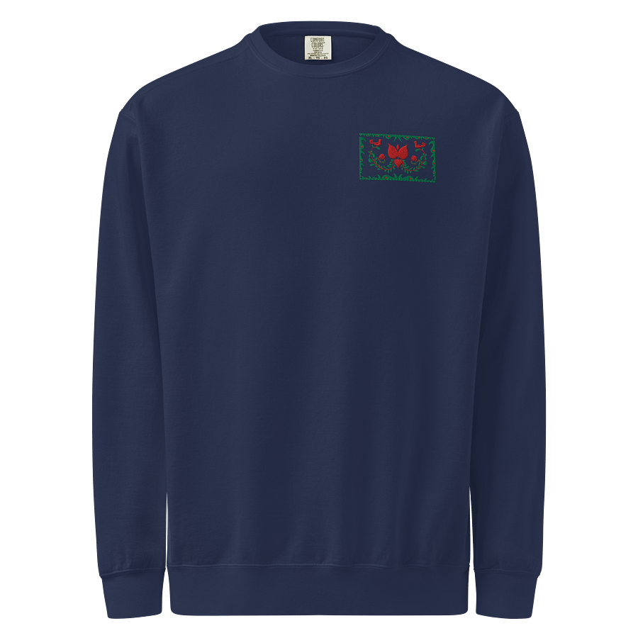 Hungarian Embroidered Deep Blues Folk Art Sweatshirt product image (1)