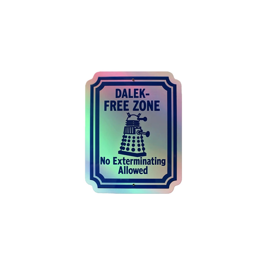 Dalek-Free Zone Holographic Sticker Sheet product image (1)