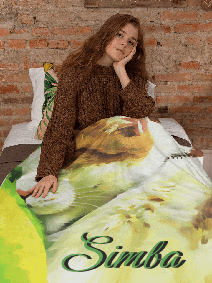 YOUR CAT! / THROW BLANKET WITH PERSONALIZED NAME product image (1)
