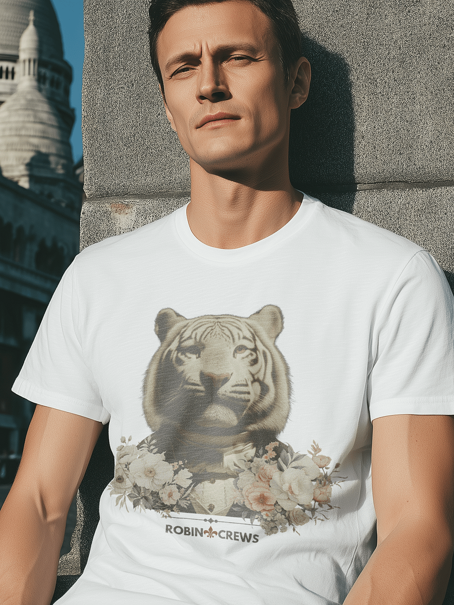 White Tiger Floral T Shirt Vintage Animal product image (2)