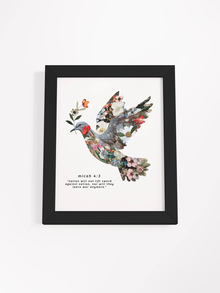 Floral Peace Dove | Micah 4:3 Framed High-Quality Matte Poster product image (1)