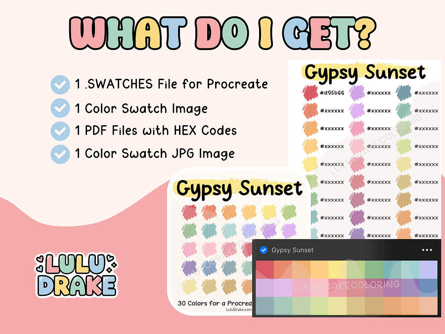 Gypsy Sunset Procreate Color Palette with HEX Codes ★ DIGITAL ★ product image (5)
