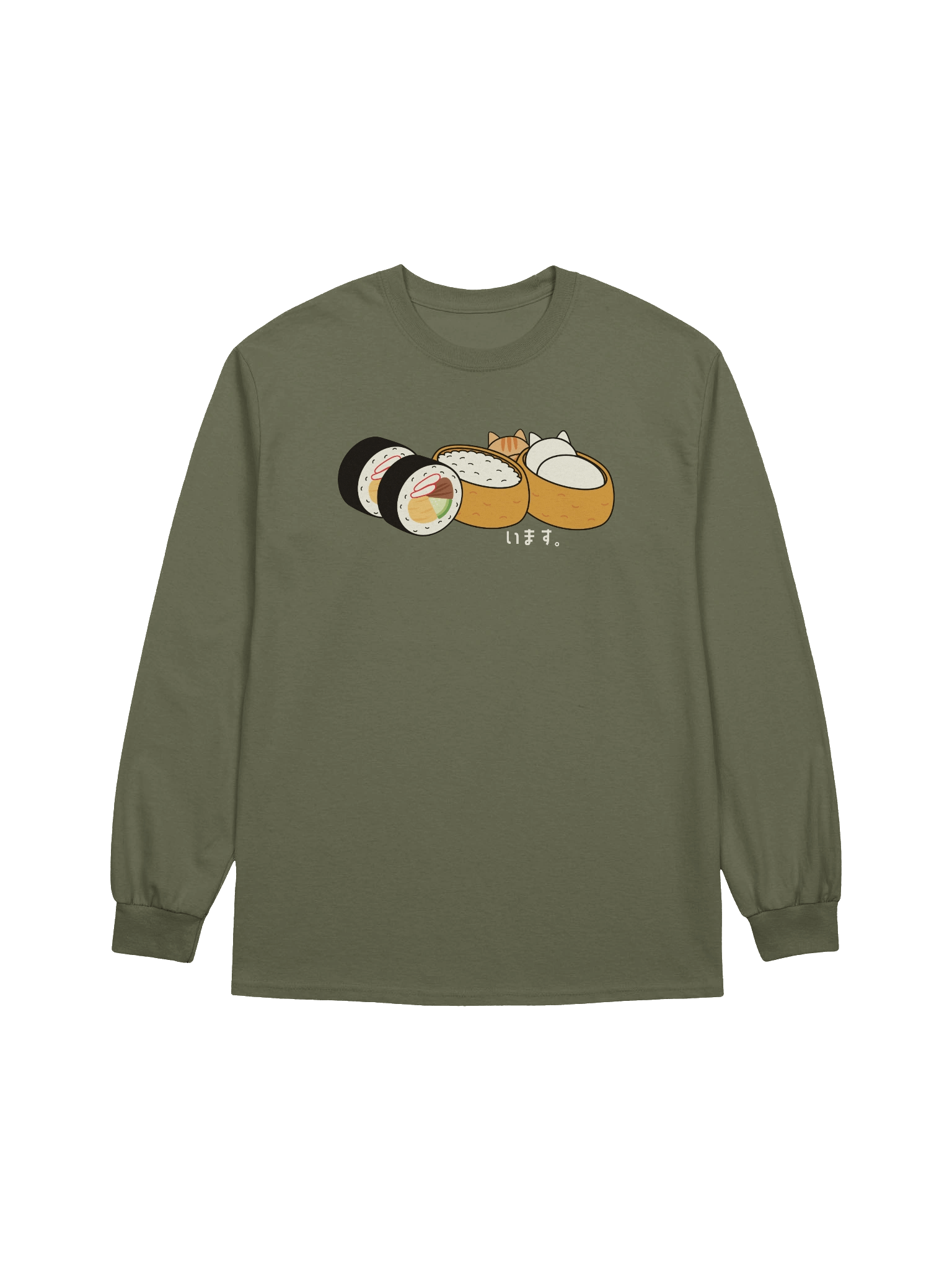Inari Sushi and Futomaki Cat - Unisex Adult Long Sleeve T-shirt product image (1)