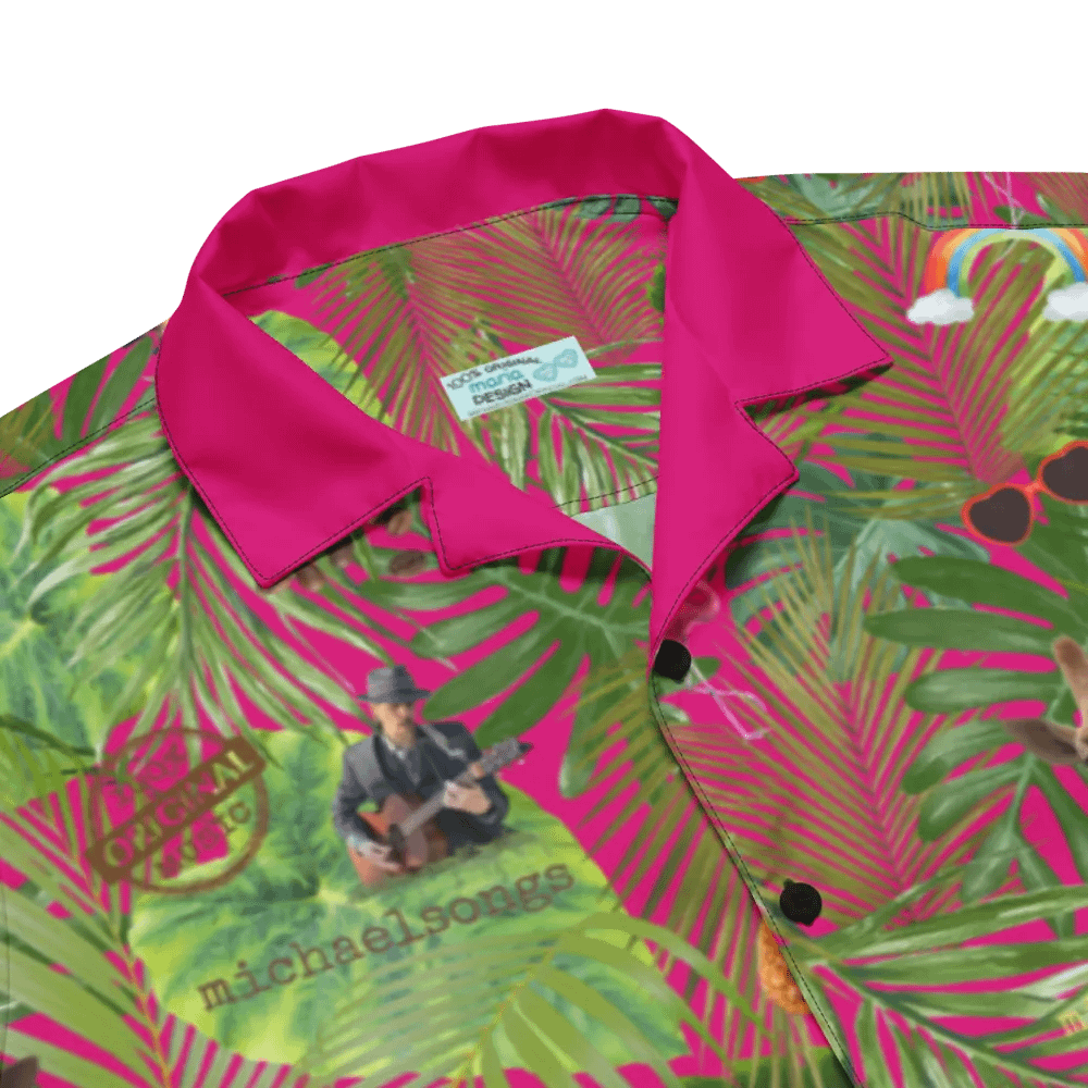 hawaiian shirt w/exclusive tropical pattern on flamingo product image (7)