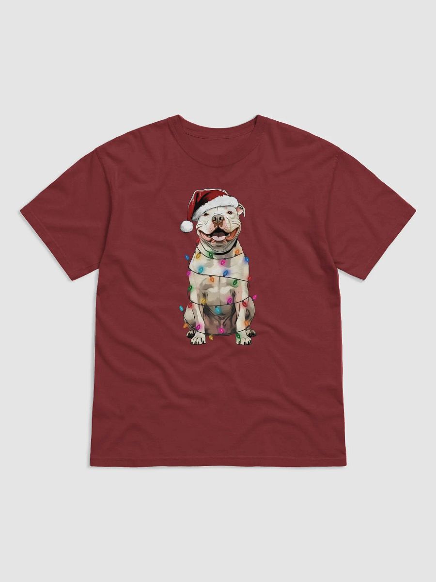 Funny Pitbull Terrier(White) Christmas T-Shirt for Pittie Paw-rents product image (9)