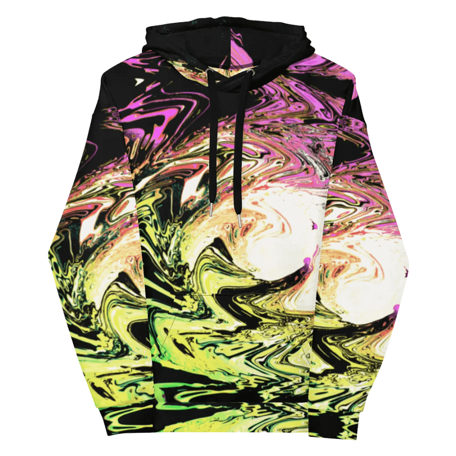 Abstract Neon Daisy Swirl All Over Print Pull Over Hoodie product image (12)