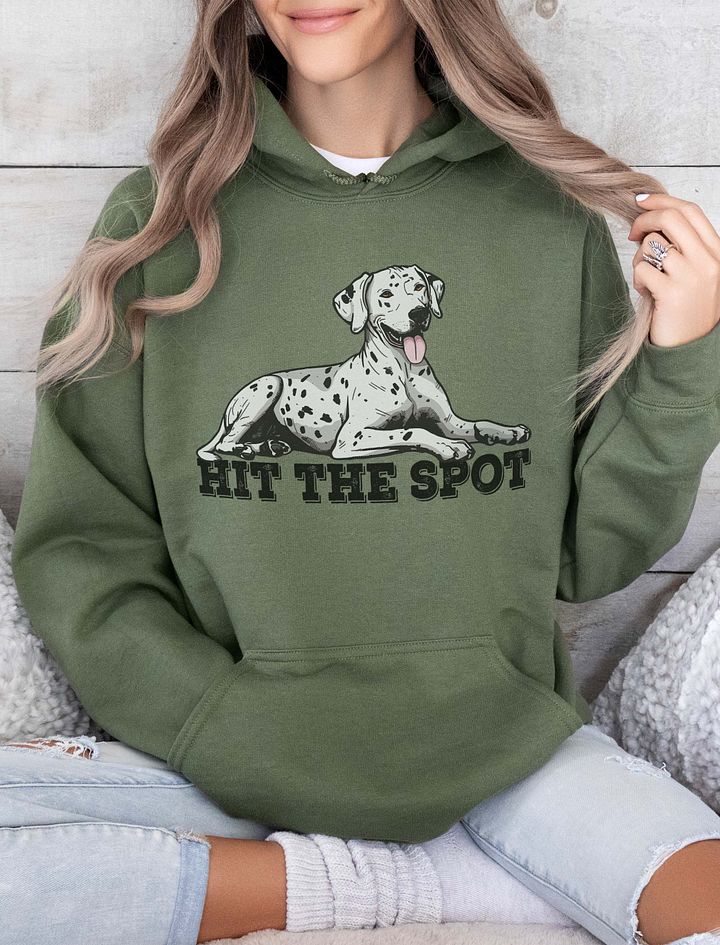 Hit the Spot Hooded Sweatshirt of a Dalmatian | Funny Hoodie for Dalmatian Paw-rents product image (13)