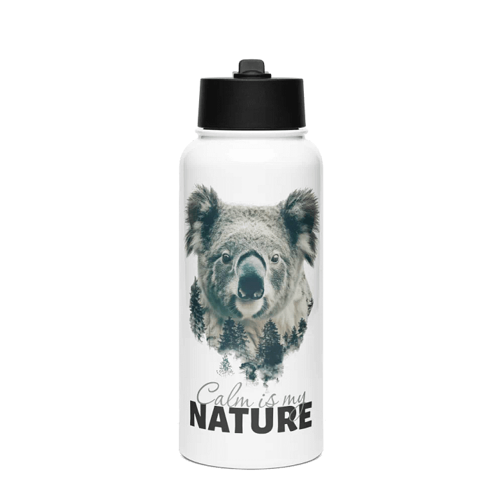 "Calm is my Nature" Koala Forest Stainless Steel Water Bottle product image (1)