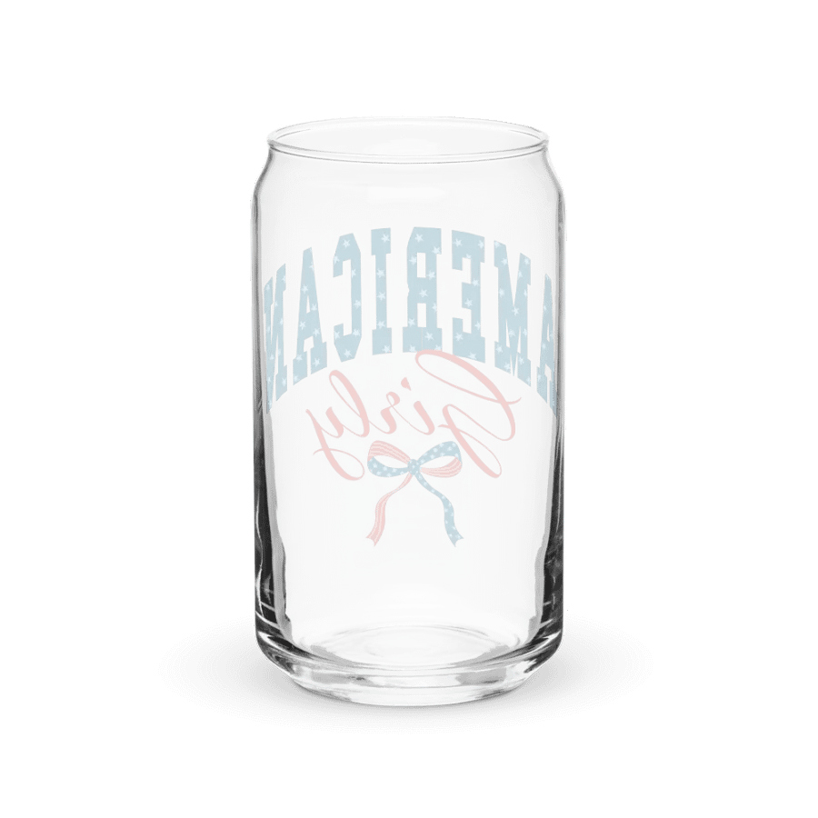 American Girly Print Glass Can Cup With Or Without Lid product image (6)