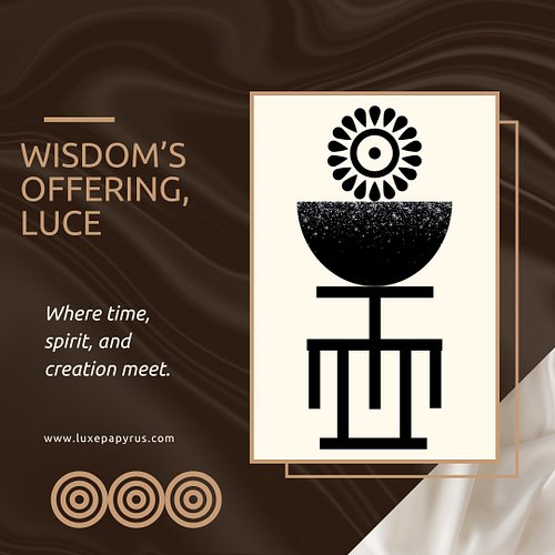 Wisdom’s Offering, Luce
A radiant blend of symbolism and soul.

At the foundation: Hwehwemudua — the sacred measuring stick, ...