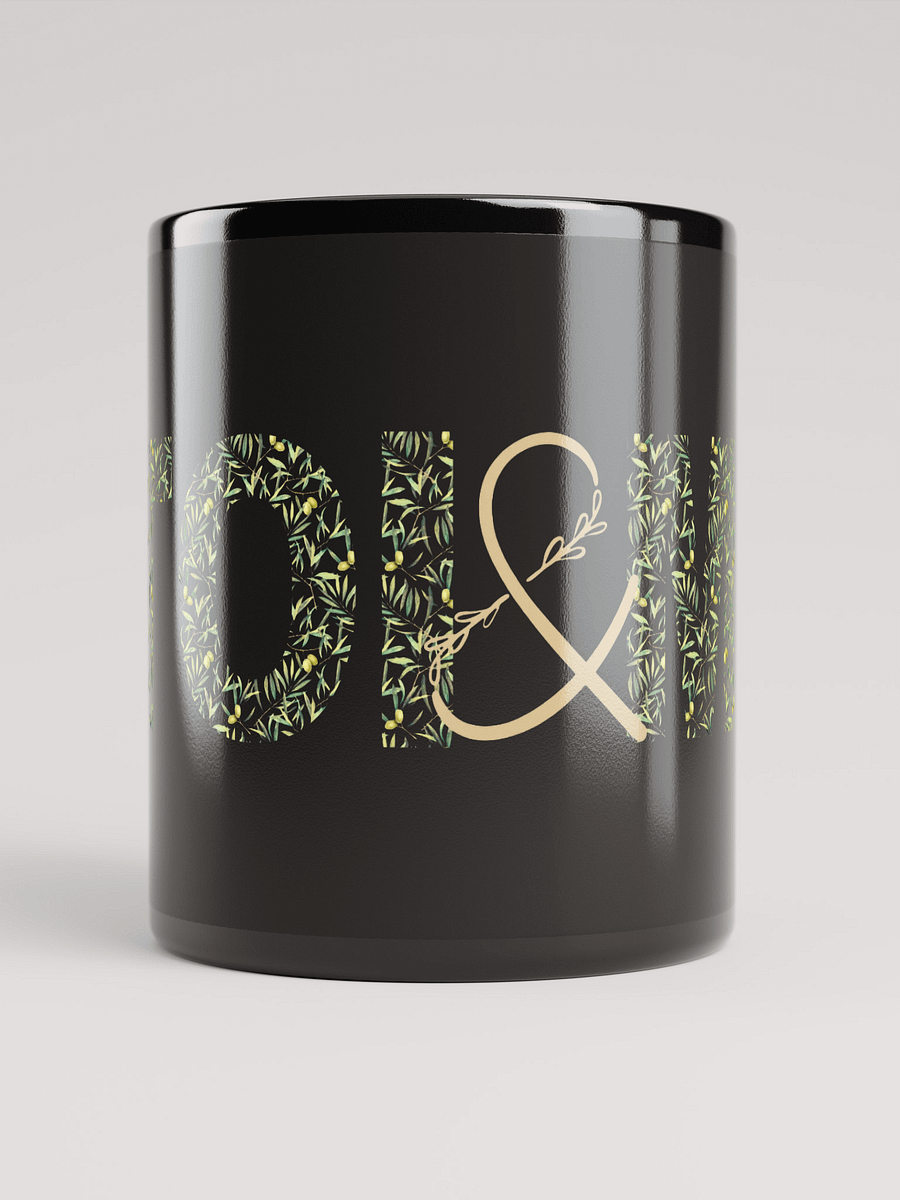 Mug Noir Toi et Moi - Décor feuilles d'Olivier de Provence- Cadeau couple product image (5)