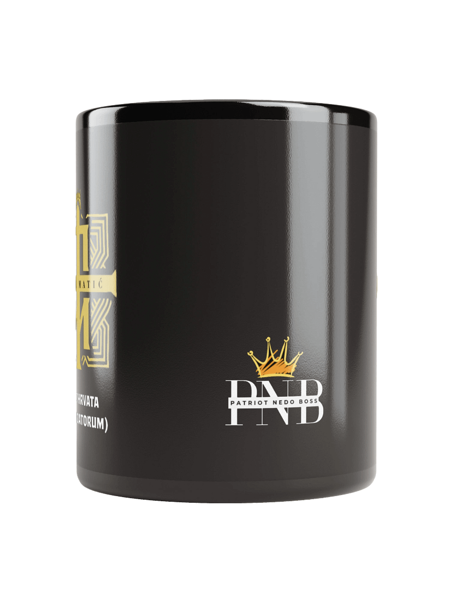 Royal Croatian Emblem Black Glossy Mug Ante Matić Rex croatorum product image (5)
