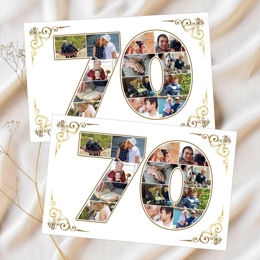 Seven Year Celebration Card Photo Collage Canva Template product image (3)