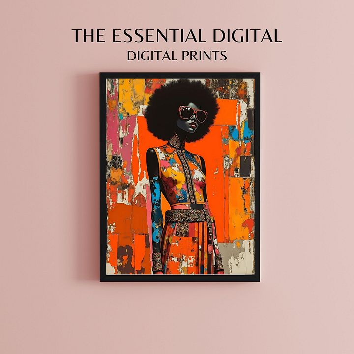 Procrastination Beautiful Black Woman Illustration Printable Art |Modern African American Woman Art | Abstract Digital Print for Home Gallery | Black Feminine Empowerment Decor product image (1)