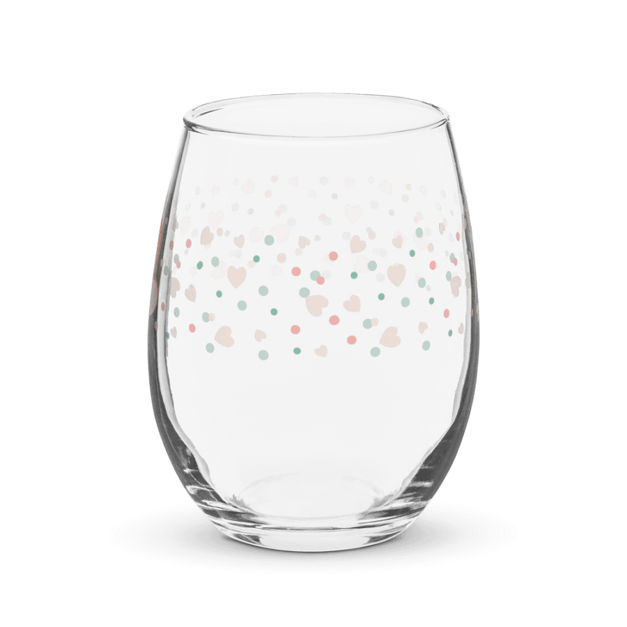 Simply Peachy Hearts and Dots Wine Glass product image (3)
