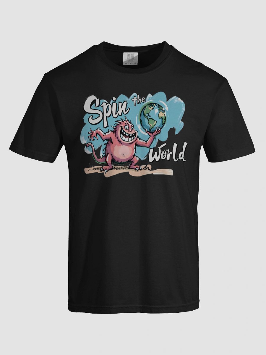 Playful Monster Spins the World: Cartoon Fun Heavyweigh T-Shirt product image (78)